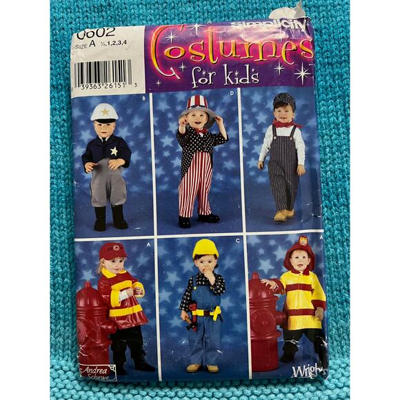 Simplicity 0602 costume toddler firefighter police uncle sam size 1 2 3 4 - Picture 1 of 5